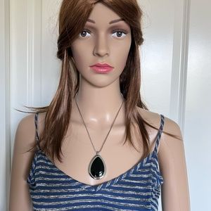 Beautiful Black Rhinestone/Silver Necklace
